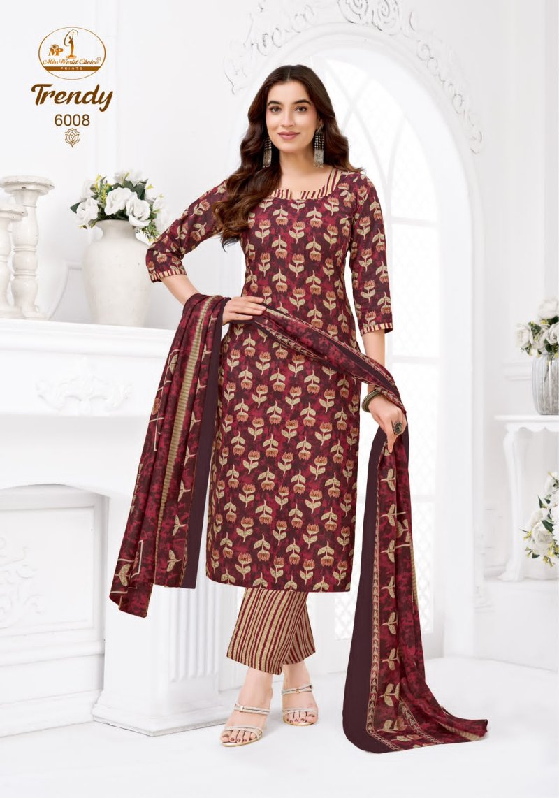 Trendy Vol 6 By Miss World Choice Cotton Printed Readymade Dress